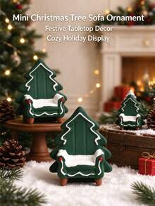 3pcs DIY Resin Mini Christmas Tree Sofa Model Decor, Christmas Decoration Ornament, Christmas Element, Gift For Family And Friends, DIY Handmade, Decorative Ornament, Holiday Decoration, Perfect Gift, Birthday Gift, Small Figurine Decor - Multicolor - View 5