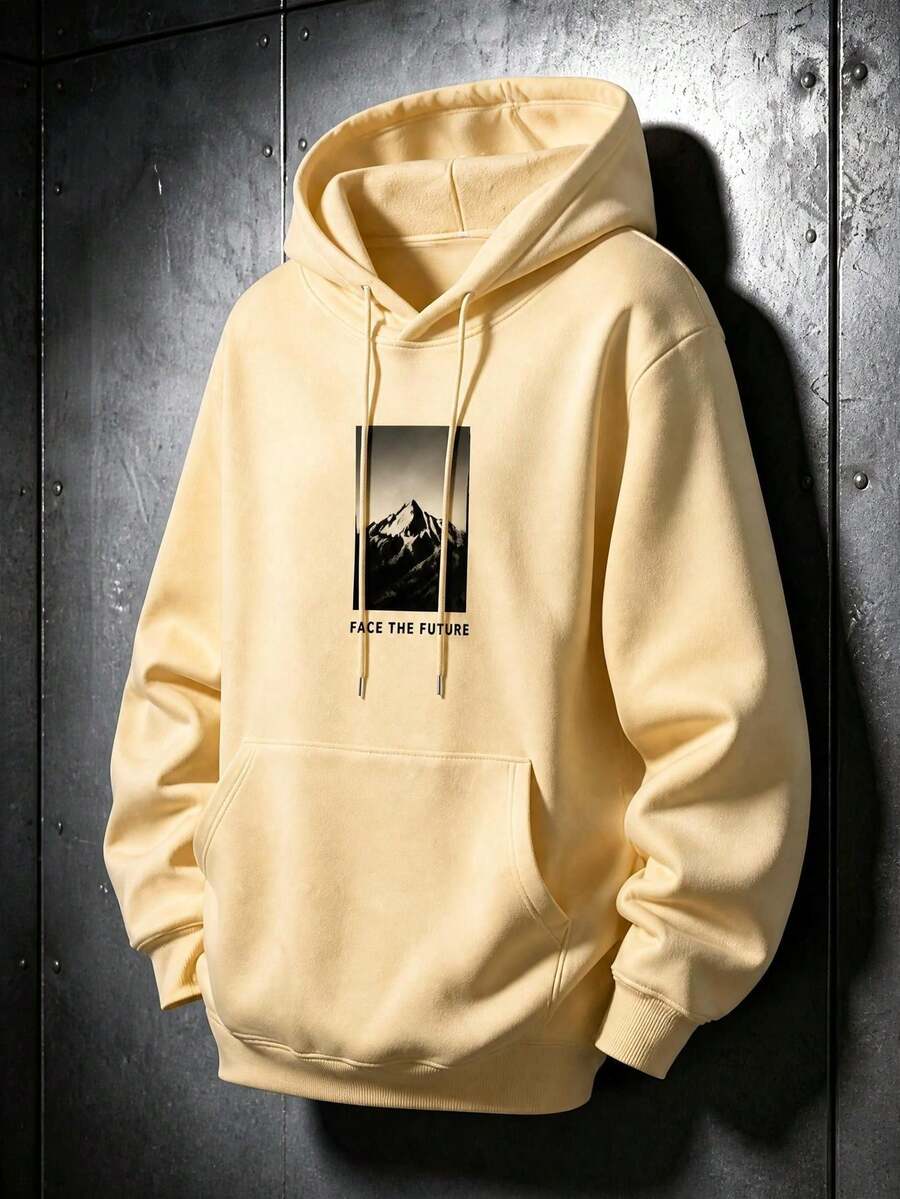 Men Hoodies - Apricot - View 1