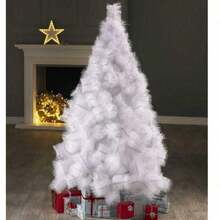 Large Artificial Flocked Christmas Tree With A Snowy Look-Suitable For Home Use, Mall Window Displays, And Festive Decor. Available In Multiple Sizes; Ideal For Compact Living Rooms, Vacation Rentals, And Shop Windows. - White - View 1