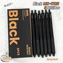 6pcs Black Warrior Pens - 0.5mm Tip, Smooth Writing, Plastic Material - Suitable For School And Office Use, Back To School Essential - Gel Pen - View 3