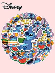 50PCS New Stitch Cartoon Series Printed Stickers, Notebook, Water Bottle, Luggage, Laptop, Cartoon Planner Decorative Stickers - Multicolor - View 3