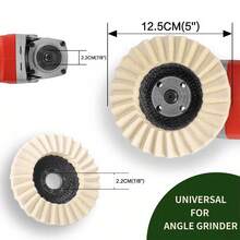 5PC 5" 125mm Wool Flap Felt Disc Angle Grinder Polishing Buffing Wheel For Metal - A - View 2
