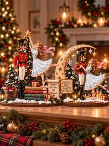 2D Nutcracker Christmas Building Block Decoration, Christmas Decor, Ballerina Holiday Souvenir, Romantic Christmas Gift, 2D Flat Design - Multicolor - View 3