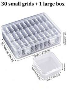 1 pieza Caja de almacenamiento de joyas multifuncional transparente y desmontable, 1 caja grande + 30 cajas pequeñas, diseño de tapa abatible portátil, adecuada para pendientes, pulseras, anillos, collares, almacenamiento y organización de accesorios de joyería - Multicolor - Ver 7