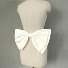 1pc 37cm Black Satin Back Bow Decor Waist Decoration Halloween Valentine's Day - Black - View 35
