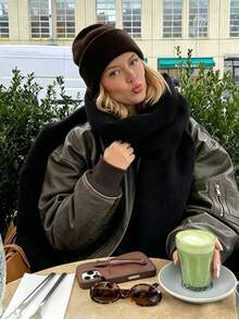 1pc Elegant Women's Knitted Scarf With Tassels - Comfortable, Windproof & Warm, Suitable For Autumn/Winter | Ideal Holiday Gift - White - View 6