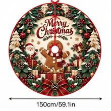 1pc Gingerbread Man & Santa Claus Pattern Christmas Tree Skirt, Elegant Color Holiday Decor, 5 Sizes, Unisex Holiday Gift, Suitable For Home And Party Christmas Home Decoration - Gingerbread Man Santa Claus - View 11