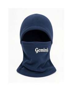 1Pc 12 Zodiac Letter Print Fleece Balaclava Hat, Winter Warm Windproof Face Mask, Outdoor Skiing Cycling Neck Gaiter For Men & Women - Blue - View 14