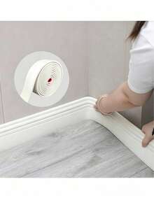 White Peel And Stick Flexible Wall Baseboard Trim, Self-Adhesive 3D Chair Armrest Molding Wall Panels For Home Decor Living Room, Floor Edge, Window Frame, Door Frame, DIY Wall Decor, Wallpaper Peel And Stick Home Decor - Multiple Styles - View 1