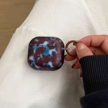 Korean Style Creative Semi-Transparent Matte Red & Blue Contrast Color Amber Earphone Case With Hanging Ring, Suitable For AirPods 5th Gen New Model, Cute Earphone Cover, Apple Pro 3 Protective Case, Pro 2/Pro, Korean Style Earphone Case, 3 Women's Earphone Case 1/2 Protective Cover, Spring/Summer Earphone Case, Birthday Gift, Holiday Gift - Red and Blue - View 6