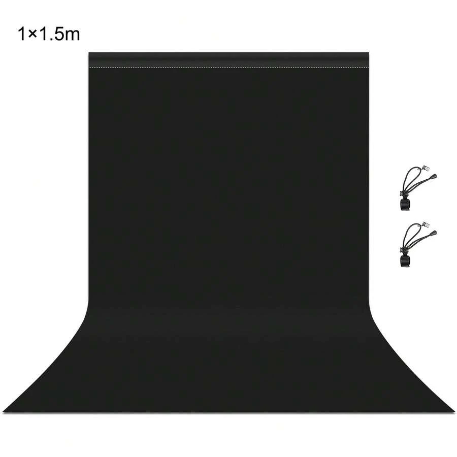 PULUZ Latar Belakang Fotografi 1m x 1,5m Kain Latar Belakang Studio Foto (Hitam) - View 1