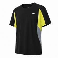 LI‑NING Men's Reflective Quick‑Dry Cool Running Short‑Sleeve T‑Shirt Fitness Sports Tee ATSW479 - Black - View 2