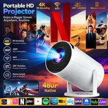 Android 14 Flagship Smart Projector 5000 ANSI Lumens 4K UHD Support Auto Focus Auto Keystone Correction WiFi6 Bluetooth 5.3 Low Latency Gaming Ultra Quiet Portable Home Cinema Projector Suitable For Office Education Compatible With 5V 2A/3A Charger Includes Data Cable - White - View 2