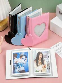 Minimalist Solid Color Photo Storage Album - Used For Storing Photo Albums, Heart-Shaped Hollow Photo Card Holder, Suitable As A Small Gift For Colleagues, Family And Loved Ones - Multicolor - View 3