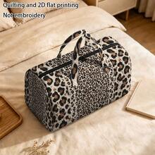 1pc RIDESAY Leopard Print Quilted Tote Bag - Lightweight & Foldable, Suitable For Travel, Gym And Beach Bag, Heat Transfer Quilted Rectangular Luggage Bag, Non-Food Contact, Suitable For Camping Storage, (Leopard Print) Gift, 2D Flat - Multicolor - View 3