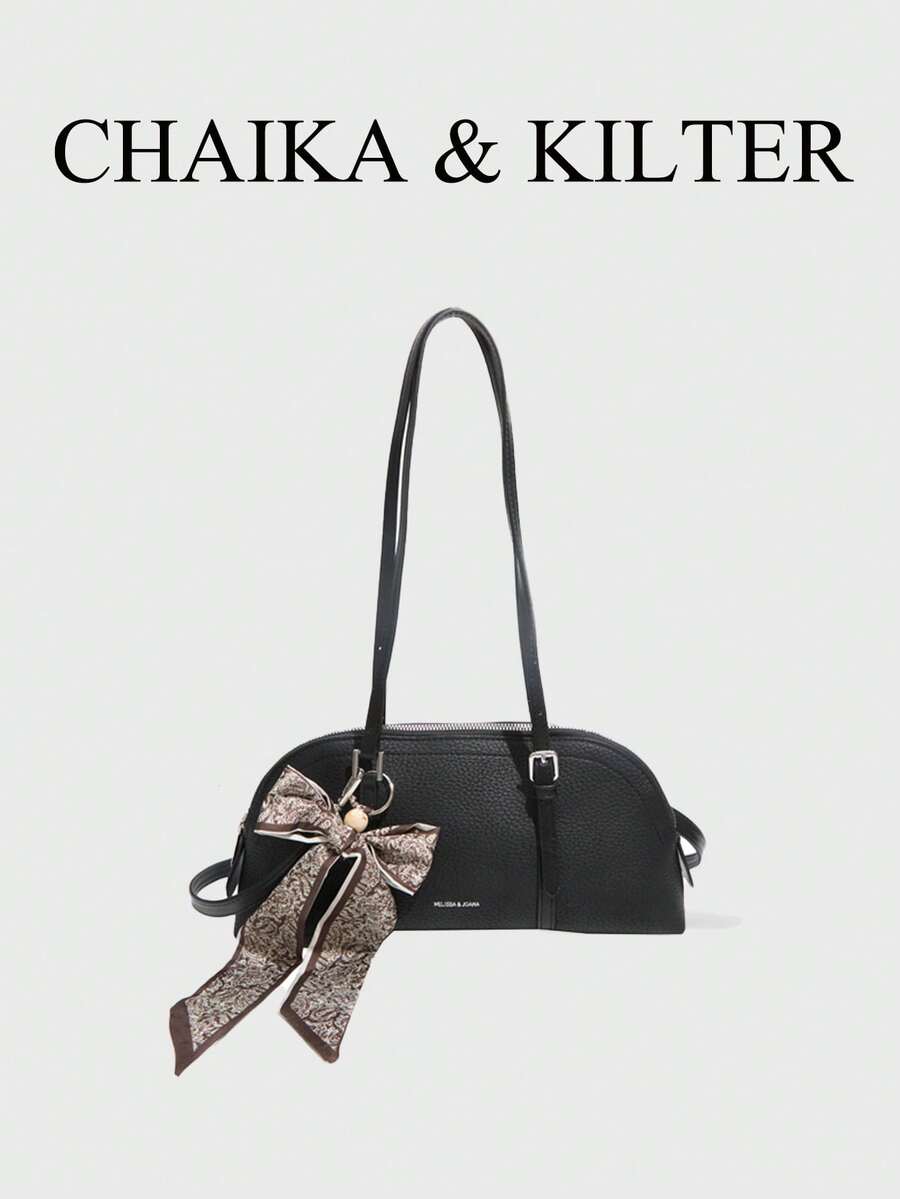 1pc Bowling Ball PU Fabric Shoulder Bag With Buckle, Suitable For Commuting, Shopping, Etc. (With Pendant)