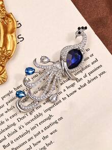 1pc Vintage Luxury Peacock Brooch, Fashionable And Versatile - Blue - View 4