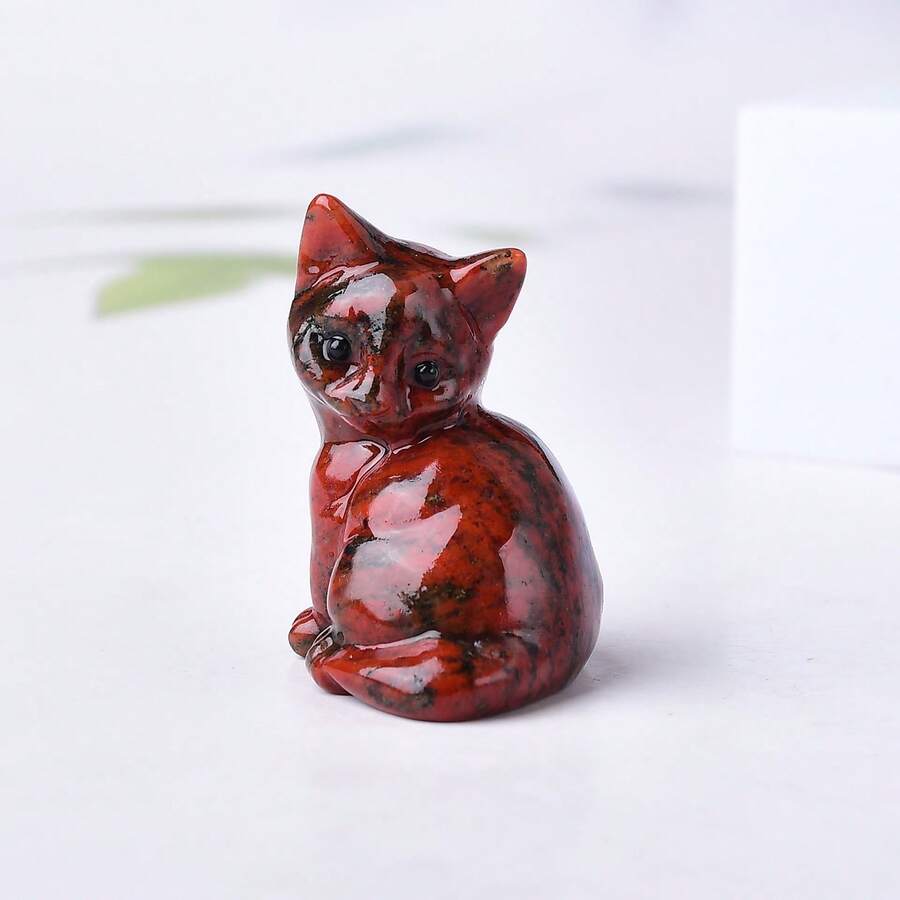 CUPIDCRYSTAL Natural Crystal Carved Cat Decoration, Interesting Room Decor Desktop Ornament, Unique Crystal And Rock, Halloween, Christmas Gift Choice, Crystal And Stone Made Gift - Crystal Cat - View 1