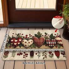 1pc Kitchen Floor Mat, Soft Faux Cashmere Material, Pastoral Style Heart & Berry Pattern, Anti-Slip Mat For Kitchen, Bathroom, Entryway, Bedroom, Creative Atmosphere Practical Doormat, Suitable For Multiple Scenes, Room Decor, Holiday Gift - Multicolor - View 13