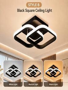 White Square LED Ceiling Light, Recessed Flat LED Panel Light, Minimalist Indoor Lighting Fixture, Acrylic And Aluminum Alloy Shell, Easy Installation, Long-Lasting Brightness, Suitable For Hallway, Bedroom, Living Room, Kitchen, Office - 1PC - View 12
