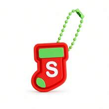 1pc A-Z Letter Christmas Stocking Keychain, Cute Mini Sock Bag Charm Pendant, Xmas Holiday Gift For Backpack Key Ring Decor - Multicolor - View 14