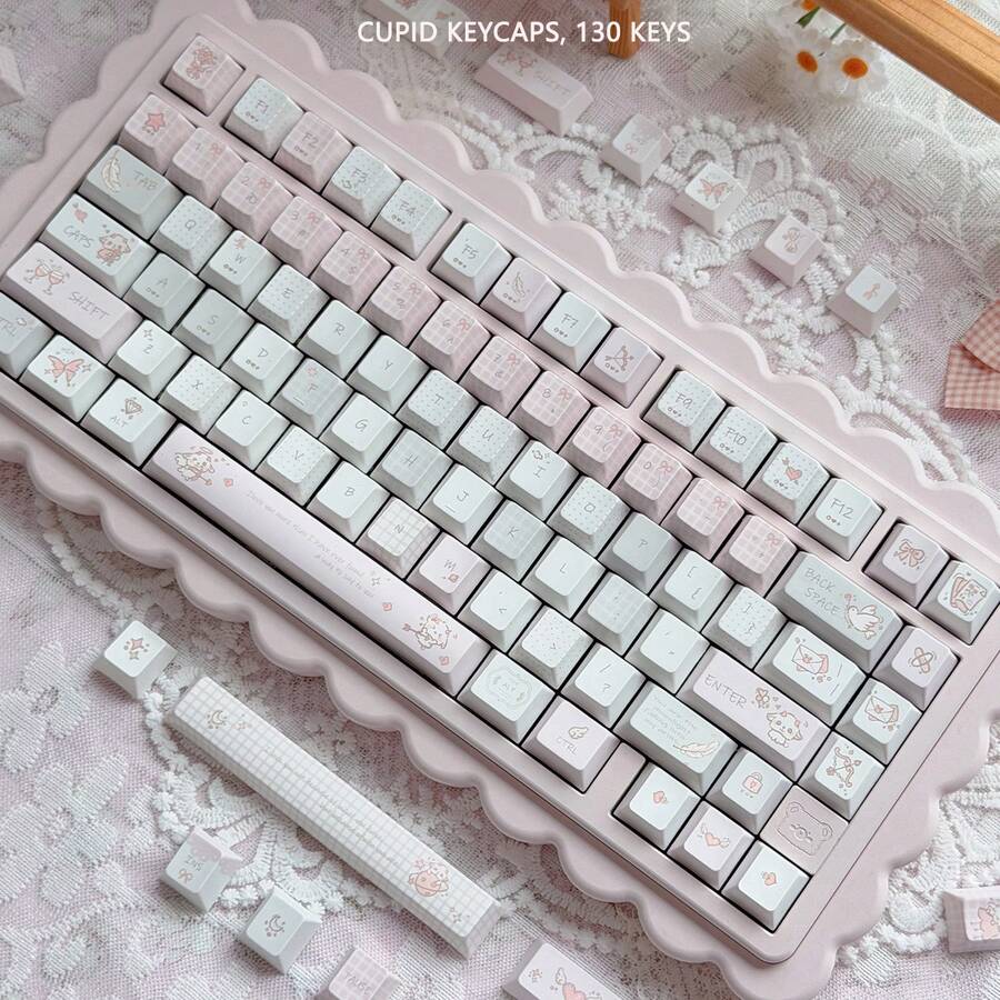 Cupid Cute Keycaps PBT 5-Side Dye-Sublimation Original Height Compatible With Mechanical Keyboards - View 1