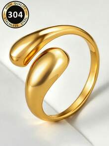 1pc Fashionable Ring For Women, Wedding Engagement Party Jewelry, Valentine's Day Gift - Yellow Gold - View 8