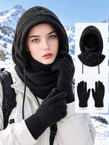 Autumn/Winter 2/3pcs Women's Warm Balaclava Hat, Windproof & Cold-Proof Face Mask, Suitable For Outdoor Travel - Multicolor - View 4