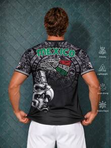 Men's Mexico Soccer Jersey T-Shirt, Inspired Style Top, Suitable For Matches, Streetwear, Parties And Daily Wear, Applicable For Men, Teenagers, Fans, Great Gift - Black - View 6