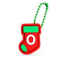 1pc A-Z Letter Christmas Stocking Keychain, Cute Mini Sock Bag Charm Pendant, Xmas Holiday Gift For Backpack Key Ring Decor - Multicolor - View 24