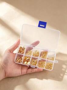 1 Set/Box Jewelry Making Beginner Tool Kit, Earring Necklace Accessories DIY Beads Tool Set, Suitable For Adults And Beginners - With 10-Compartment Plastic Box - 10-compartment Accessory Storage Box - View 3