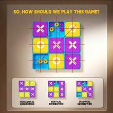 Fun Upgraded Tic Tac Toe Board Game. Made Of High-Quality ABS Plastic, Smooth Edges Won't Hurt Hands. Rich X/O Accessories, Suitable For Multi-Player Play, Helps Children Develop Strategic Thinking And Concentration. Perfect For Parent-Child Interaction And Friends Gathering, Comes In A Beautiful Gift Box, A Fun Educational Tabletop Game. - Multicolor - View 10