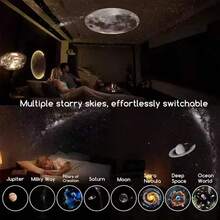 360° Rotating High-Definition Smart 5D Starry Sky Projector Night Light, Smart Lamp With 3/12 Random Projection Film Slides, Galaxy Sky Light With Detachable Pattern Plates, USB Powered Portable LED Projector, Suitable For Bedroom, Living Room, Ceiling, Wall, Home Decor, Christmas Gift - G303 - View 9