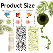 10 Pcs Natural Climbing Hiding Spot Accessories Kit For Jumping Spider Enclosure Decoration | Includes Handmade Moss Hiding Spot, 3 Magnetic Mushrooms, Rope Ladder, Flowers And Climbing Net, Suitable For Resting And Exploration, Also Suitable For Small Animals Like Tarantula, Wolf Spider And Scorpion - View 3