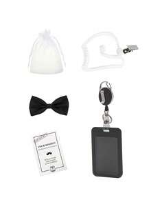 5pcs Secret Agent Costume Accessories, Unisex Black Prop Accessories, Suitable For Role Play - Multicolor - View 9