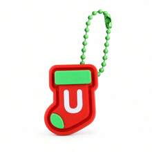 1pc A-Z Letter Christmas Stocking Keychain, Cute Mini Sock Bag Charm Pendant, Xmas Holiday Gift For Backpack Key Ring Decor - Multicolor - View 31