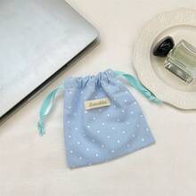Macaron Color Wave Dot Drawstring Storage Bag Travel Portable Band Mouth Small Cloth Bag Cosmetic Storage Cloth Bag Lipstick Headset Perfume Storage Bag - Multicolor - View 15