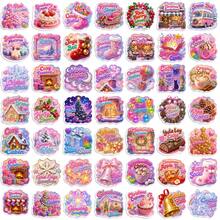 50Pcs Shining Christmas Aesthetic Stickers, Holographic Glitter Festive Text Winter Waterproof Vinyl Decals, DIY Decor For Water Bottle, Laptop, Scrapbook, Gift Wrapping - one-size - View 6