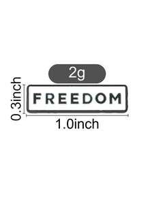 1 Pc FREEDOM Letter Enamel Pin, Simple Black White Rectangle Slogan Lapel Brooch For Backpack Jacket Clothing Decoration Gift - Multicolor - View 10