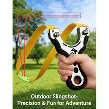 Heavy Duty Stainless Steel Target Slingshot With Rubber Band And Integrated Storage Bag, Random Color And Size Pouch, Portable Adult Outdoor Entertainment Slingshot - A - View 8