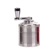 New 40/50/63MM Three Sizes To Choose From, Metal Silver Hand-Cranked Grinder, Metal Grinder With Handle, Smoking Accessory Grinder - View 7