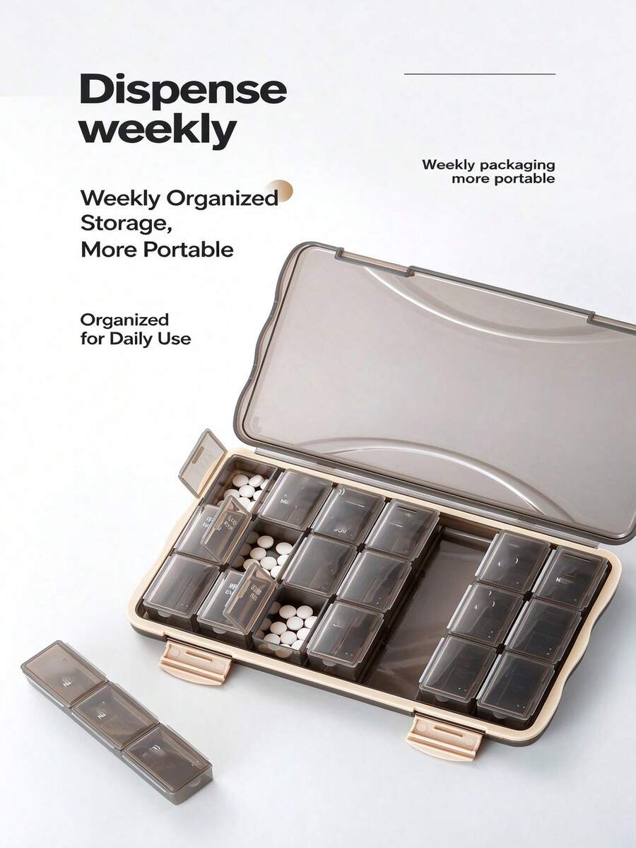 21-Compartment & 28-Compartment Portable Storage Box, Multi-Grid Sealed Organizer Box With Lock Clasp And Removable Small Boxes, Suitable For Daily Small Item Classification - Multicolor - View 1