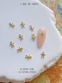 1 gói phụ kiện trang trí nail nghệ thuật mùa đông Giáng Sinh, cây thông, vòng hoa, tuần lộc, chuông, charm nail 3D bằng hợp kim kim loại - Nhiều màu - Xem 16