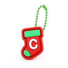1pc A-Z Letter Christmas Stocking Keychain, Cute Mini Sock Bag Charm Pendant, Xmas Holiday Gift For Backpack Key Ring Decor - Multicolor - View 15