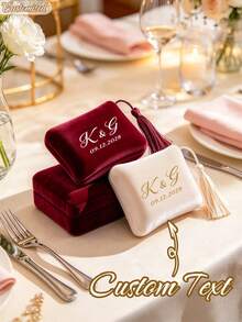 Personalized Velvet Tassel Jewelry Box, Customizable Portable Soft Multi-Functional Jewelry Storage Box, Elegant Wedding Jewelry Packaging Box, Suitable For Proposal Engagement Ceremony, Jewelry Box - Multicolor - View 8