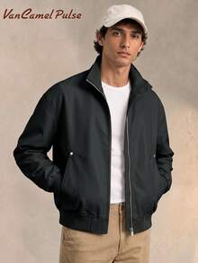 Vancamel Pulse Men's Jacket, Fashionable Minimalist Versatile Lapel Design, Large Pocket Outdoor Casual Style - Black - View 3