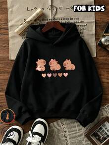 Girls Casual Long Sleeve Hooded Sweatshirt, Soft Tween Girl Daily Pullover Hoodie - Black - View 10