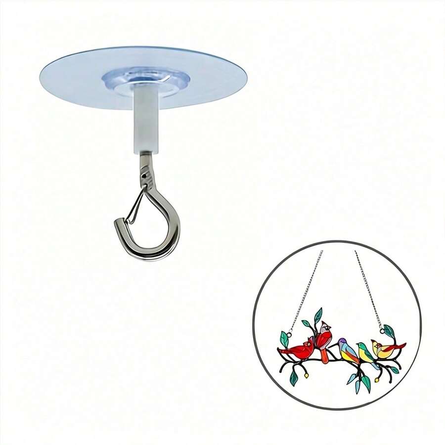 Heavy Duty Self-Adhesive Ceiling Hooks - PVC No-Drill Hooks, Suitable For Hanging Balloons, Wind Chimes, Lights, Plants, Etc. - Multi-Purpose Non-Damaging Hooks, Suitable For Home And Commercial Use, Wide Application | Adhesive Installation - Clear - View 1