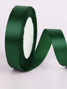 25 Yards (Approx. 23m) 0.6-4cm Forest Green Satin Ribbon, Single-Sided Polyester Craft Ribbon, Suitable For Handmade Roses, Gift Wrapping, Bouquets, Weddings, Christmas Party Decorations - Size 25 - View 6