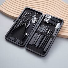 18Pcs Manicure Pedicure Set, Stainless Steel Nail Clippers Grooming Kit, Nail Cutter Foot Scraper Professional Hand Foot Nail Care Tools With Portable Leather Travel Case For Home & Travel Use - Multicolor - View 9